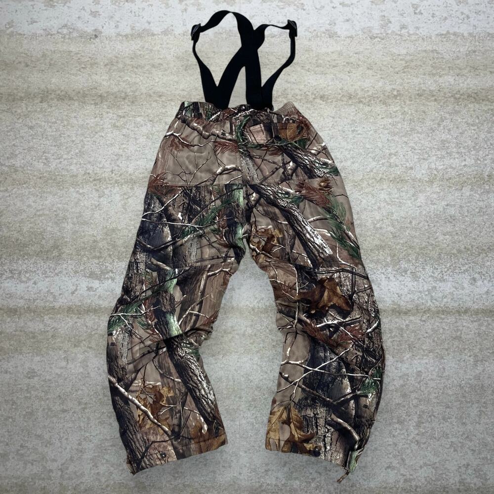 Vintage 90s Realtree Hunting Camo Overalls Youth S Baggy Wide Leg Fit Insulated - Picture 2 of 5